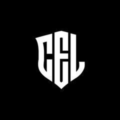 CEL letter logo design with black background in illustrator, vector logo modern alphabet font overlap style. calligraphy designs for logo, Poster, Invitation, etc.	