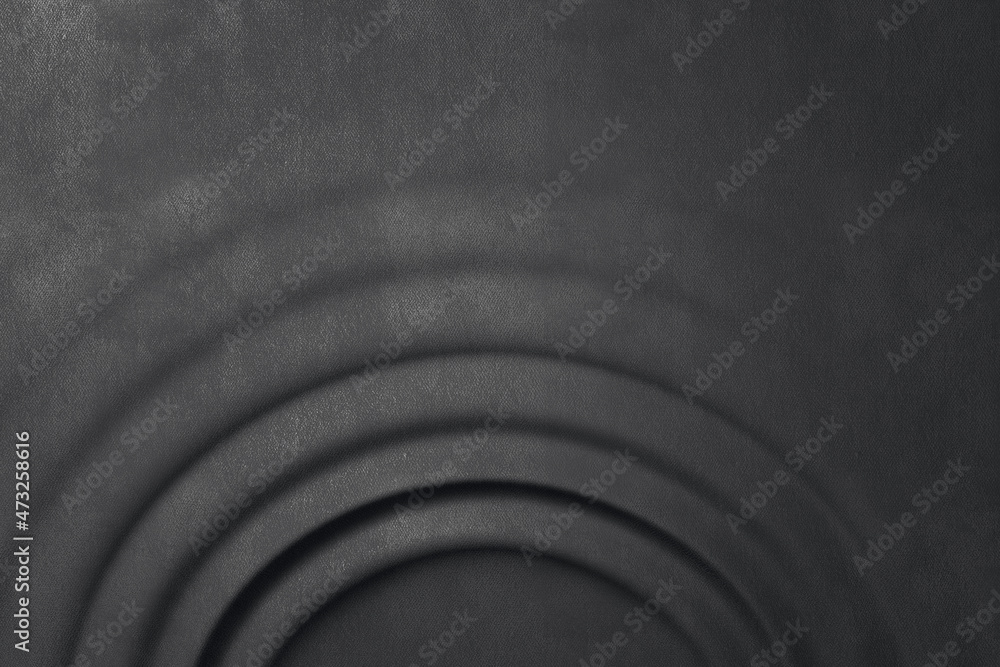 Poster abstract black leather circle background with mock up place for product. presentation and design con
