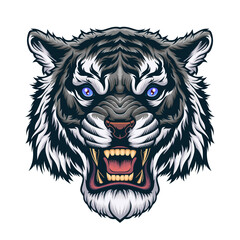 Angry Tiger Head.	