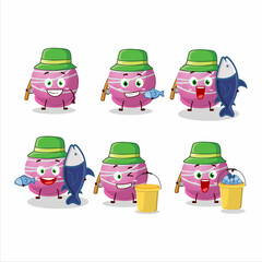 A fisherman truffle strawberry candy cartoon picture catch a big fish