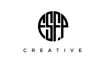 Letters FSFP creative circle logo design vector, 4 letters logo