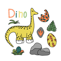 Baby cute dinosaur nursery vector clipart illustration