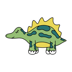 Baby doodle dinosaur cute vector isolated illustration