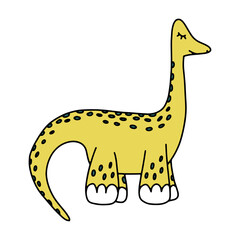 Baby doodle dinosaur cute vector isolated illustration