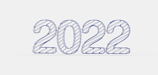 2022 Business Jahr in 3D Schrift