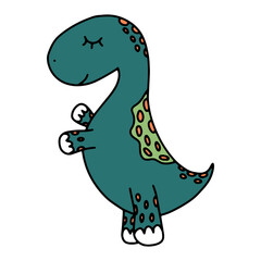 Baby doodle dinosaur cute vector isolated illustration