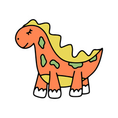 Baby doodle dinosaur cute vector isolated illustration