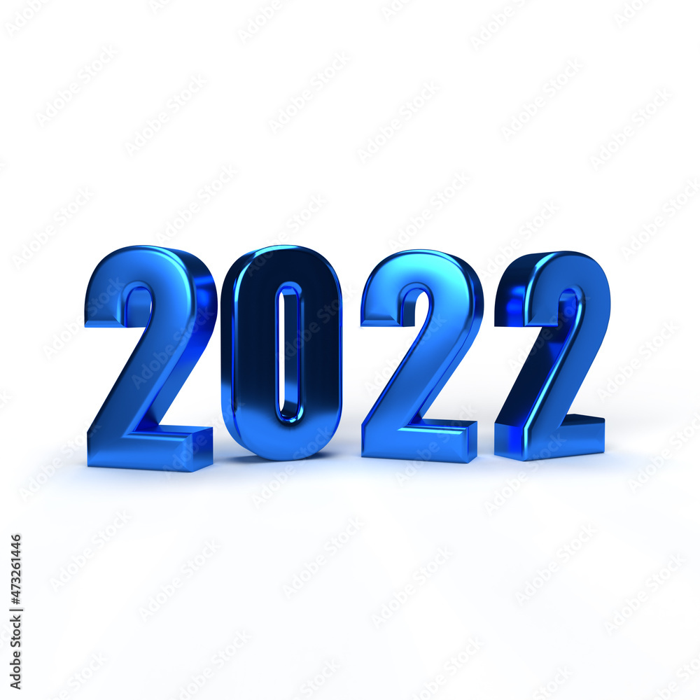 Poster golden 2022 on white background - 3d rendering