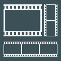 Video tape photo film strip frame quality vector illustration cut