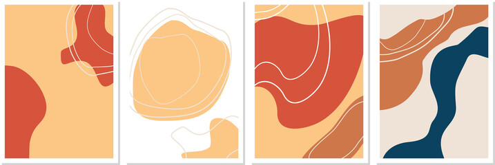 Fototapeta na wymiar abstract postcards and posters in warm earthy shades