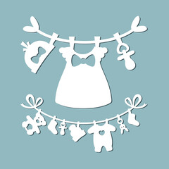 Baby shower garland quality vector illustration cut
