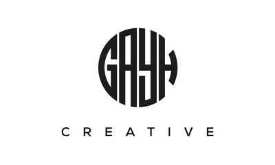 Letters GAYH creative circle logo design vector, 4 letters logo