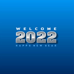 Welcome, happy new year 2022 illustration vector design