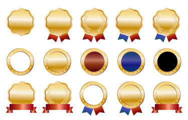 高級感のあるランキングメダルのイラストセット3
