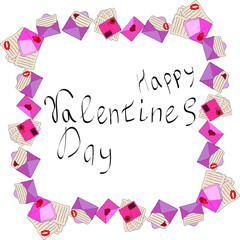 happy valentine's day frame with the inscription