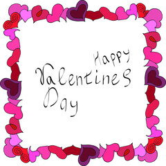 happy valentine's day frame with the inscription