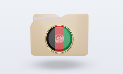 3d folder Afghanistan flag rendering front view