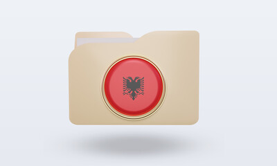 3d folder Albania flag rendering front view