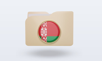 3d folder Belarus flag rendering front view