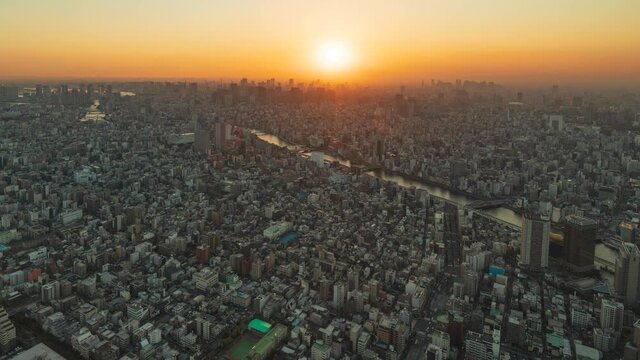 Timelapse video of Tokyo Metropolitan area with Mt. Fuji from dusk to night.