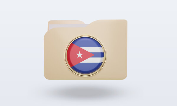 3d folder Cuba flag rendering front view