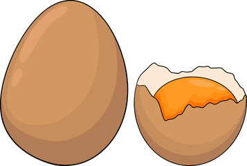 Hand drawn vector eggs. Scrambled, omelet, farm eggs. Drawing ingredients, rustic vector illustration