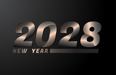 2028 Vector Isolated on Black background, 2028 new year design template