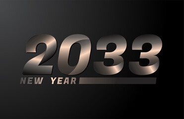 2033 Vector Isolated on Black background, 2033 new year design template