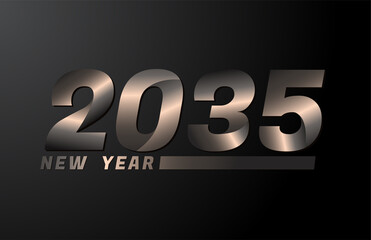 2035 Vector Isolated on Black background, 2035 new year design template