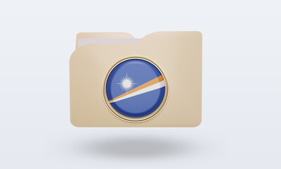 3d folder Marshall Islands flag rendering front view