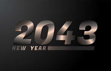 2043 Vector Isolated on Black background, 2043 new year design template