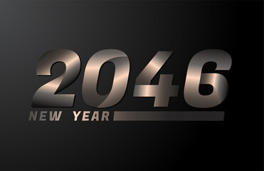2046 Vector Isolated on Black background, 2046 new year design template