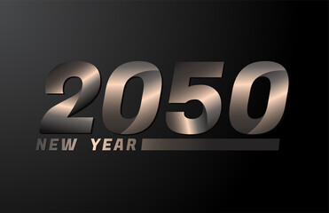 2050 Vector Isolated on Black background, 2050 new year design template