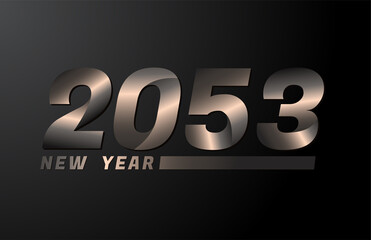 2053 Vector Isolated on Black background, 2053 new year design template
