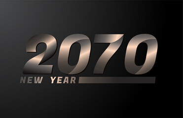 2070 Vector Isolated on Black background, 2070 new year design template