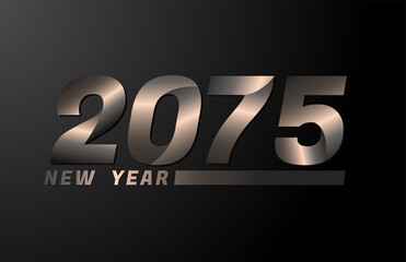 2075 Vector Isolated on Black background, 2075 new year design template