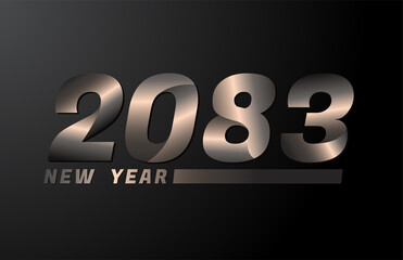 2083 Vector Isolated on Black background, 2083 new year design template