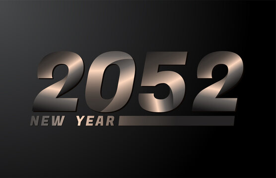 2052 Vector Isolated on Black background, 2052 new year design template