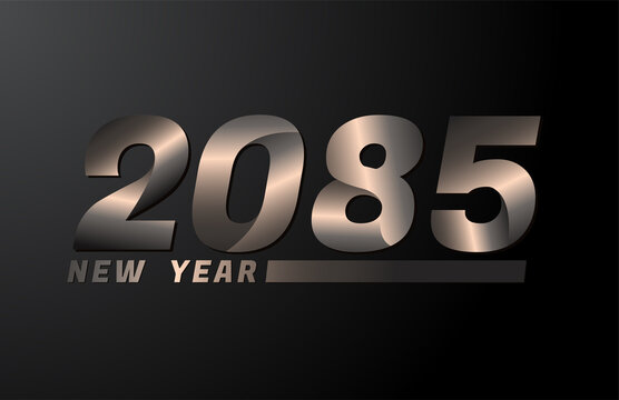 2085 Vector Isolated on Black background, 2085 new year design template