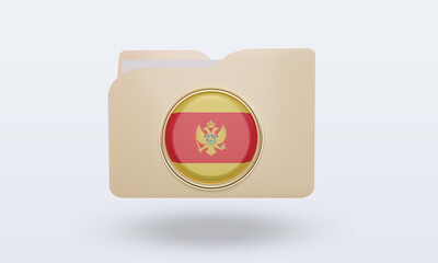 3d folder Montenegro flag rendering front view