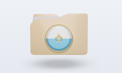 3d folder San Marino flag rendering front view