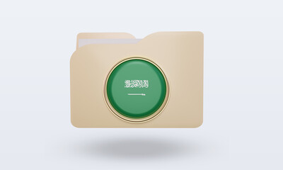 3d folder Saudi Arabia flag rendering front view