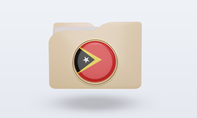 3d folder Timor Leste flag rendering front view