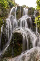 Fototapeta premium Medieval town of Frias in Spain, beautiful waterfall