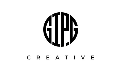 Letters GIPG creative circle logo design vector, 4 letters logo