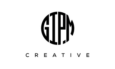 Letters GIPM creative circle logo design vector, 4 letters logo