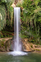 Fototapeta premium Medieval town of Frias in Spain, beautiful waterfall