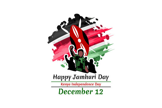 December 12, Happy Jamhuri Day, Independence day of Kenya vector illustration. Suitable for greeting card, poster and banner.