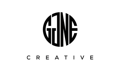 Letters GJNE creative circle logo design vector, 4 letters logo