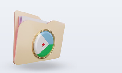 3d folder Djibouti flag rendering left view